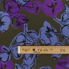 Popeline coton élasthanne digital satinée imprimé géométrique tribal