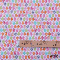 Popeline coton élasthanne digital satinée imprimé floral fond kaki brun