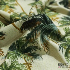 Satin coton élasthanne imprimé géométrique enchainé gris fond bleu lavande