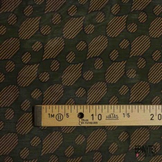 Voile soie coton imprimé peau de tigre roux taupe noir