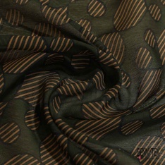 Voile soie coton imprimé peau de tigre roux taupe noir