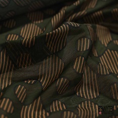 Voile soie coton imprimé peau de tigre roux taupe noir