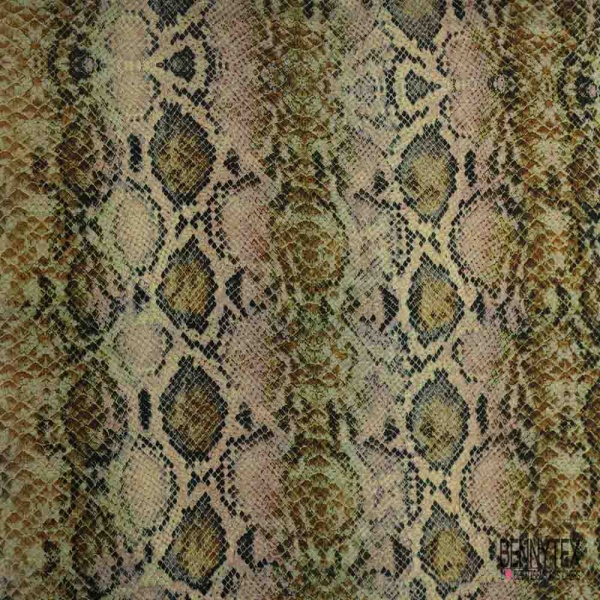 Fibranne viscose imprimé digital peau de serpent ton naturel