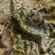 Fibranne viscose imprimé digital cachemire vintage bleu roi gazon noir kaki