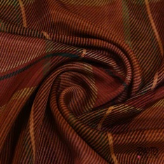 Satin viscose imprimé digital éventail de plume fond vert anglais profond