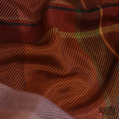 Satin viscose imprimé digital éventail de plume fond vert anglais profond