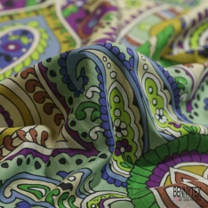 Voile coton imprimé abstrait rose rouge blanc discret