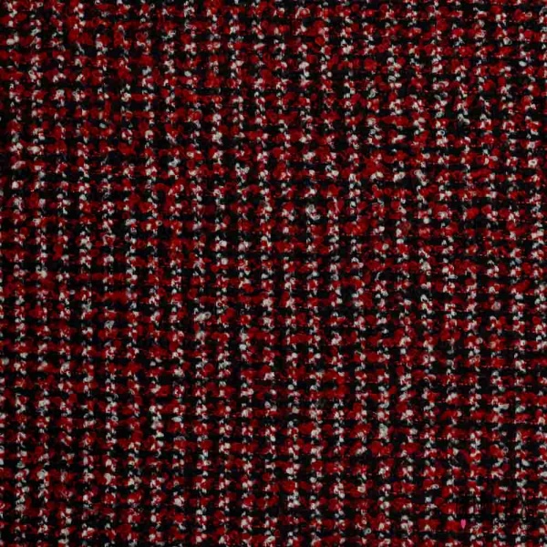 Natté de laine bouclette noir blanc rouge sequin rouge