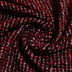 Natté de laine fantaisie sergé brun froid crème