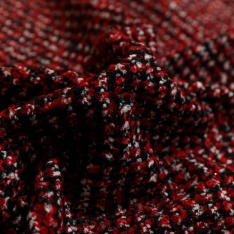 Natté de laine fantaisie sergé brun froid crème