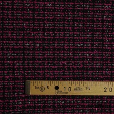 Natté de laine bouclette noir blanc rouge sequin rouge