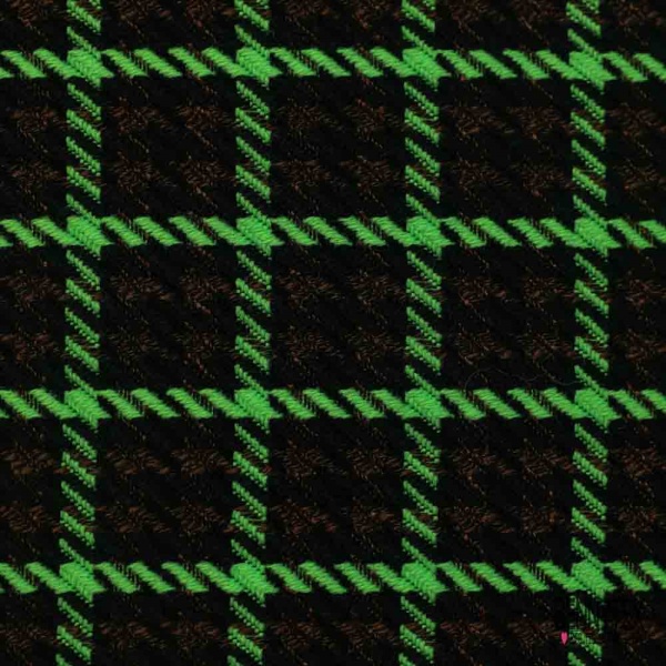 Natté de laine fantaisie noir vert fluo brun chiné