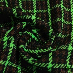 Natté de laine fantaisie noir fushia blanc fluide