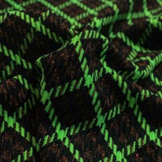 Natté de laine fantaisie noir fushia blanc fluide