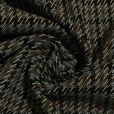 Natté de laine fantaisie noir vert fluo brun chiné