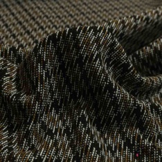 Natté de laine fantaisie noir vert fluo brun chiné