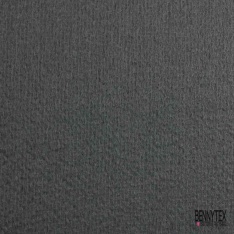 Mohair de laine vierge rayure horizontale gris blanc cassé envers tissée