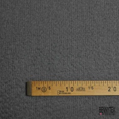 Mohair de laine vierge rayure horizontale gris blanc cassé envers tissée