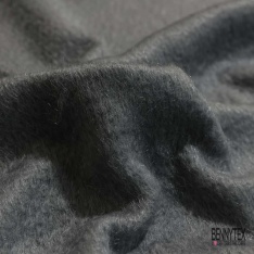 Mohair de laine vierge rayure horizontale gris blanc cassé envers tissée