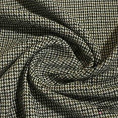 Drap de laine souple très fin pied de puce noir gris anthracite