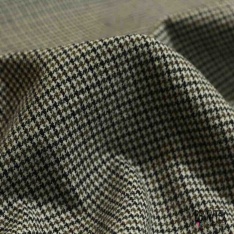 Drap de laine souple très fin pied de puce noir gris anthracite