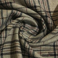 Chevron de laine souple blanc cassé marron chiné