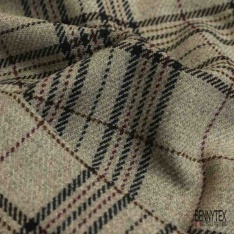 Chevron de laine souple blanc cassé marron chiné