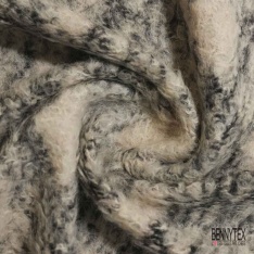 Mohair de laine vierge uni gris moyen