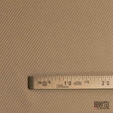 Sergé de laine effet côtelé camel clair