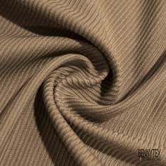 Sergé de laine effet côtelé camel clair