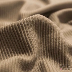 Sergé de laine effet côtelé camel clair