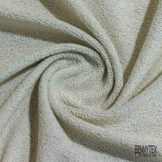 Molleton bouclette fin coton gris clair chiné lurex argent