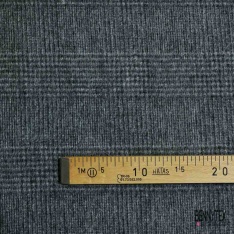 Tartan sergé de laine ton gazon rosée du matin blanc noir