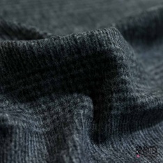 Tartan sergé de laine ton gazon rosée du matin blanc noir