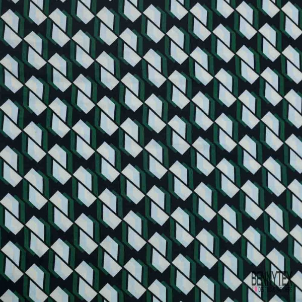 Satin viscose imprimé digital écossais ton orange brûlé roux moutarde brun