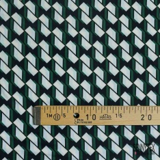 Satin viscose imprimé digital écossais ton orange brûlé roux moutarde brun