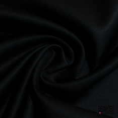 Gabardine de laine semi rigide métal ton sur ton noir