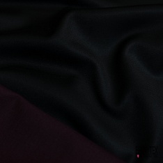 Gabardine de laine semi rigide métal ton sur ton noir