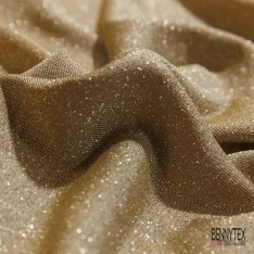 Maille tricot fine lurex argent fond taupe