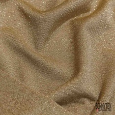 Maille tricot fine lurex argent fond taupe