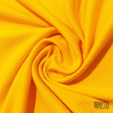 Maille gaufrée motif fantaisie blanc optique