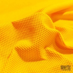 Maille gaufrée motif fantaisie blanc optique