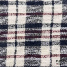 Jersey tricot gratté laine tartan lie de vin éclipse totale fond blanc optique