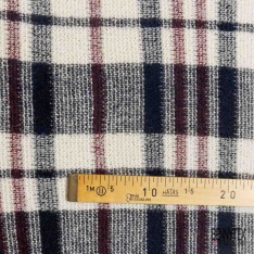 Jersey tricot gratté laine tartan lie de vin éclipse totale fond blanc optique