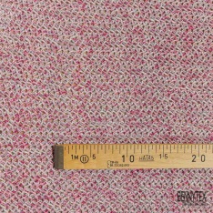 Jersey tricot lache coton laine chiné framboise blanc optique