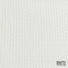 Gaufré de laine de luxe effet jacquard fantaisie abstrait ton sur ton marine