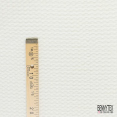 Gaufré de laine de luxe effet jacquard fantaisie abstrait ton sur ton marine