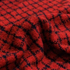 Natté haute couture polycoton beige perle noir lurex or