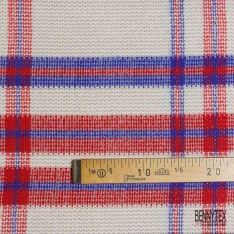 Jersey tricot gratté laine tartan lie de vin éclipse totale fond blanc optique