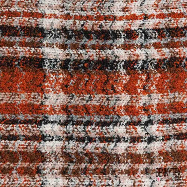 Laine mohair tricot fantaisie bouclette sinusoïde ton chaud